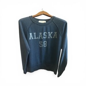 H&M Navy Crewneck Sweatshirt with 'ALASKA 58' Print - Women’s Size Small Casual